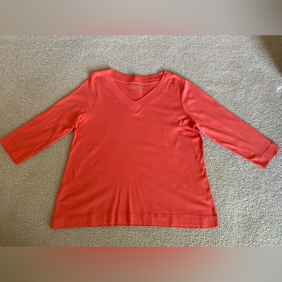 Chico’s V-neck Pima cotton 3/4 length sleeve tee - Picture 3 of 10